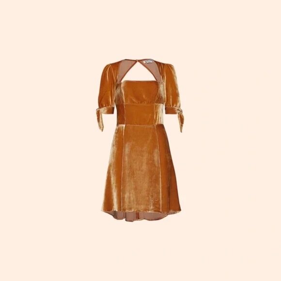 1HR SALE Reformation Cambrie Dress (Gold) Mini